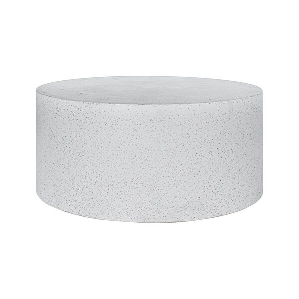 Aurelle Home Omara Round Pedestal Terrazzo Outdoor Coffee Table