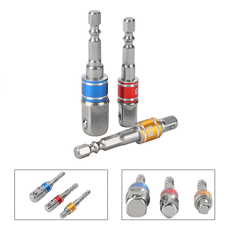 3pcs Screwdriver Hex Shank Quick Release Screw Driver Bit Holder Extension Bar Socket Bit Adapter Electric Drill Accessories