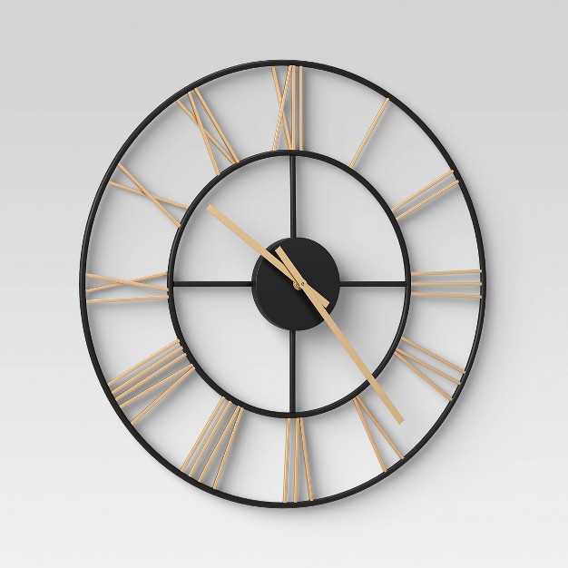 Decorative Wall Clock Gold black