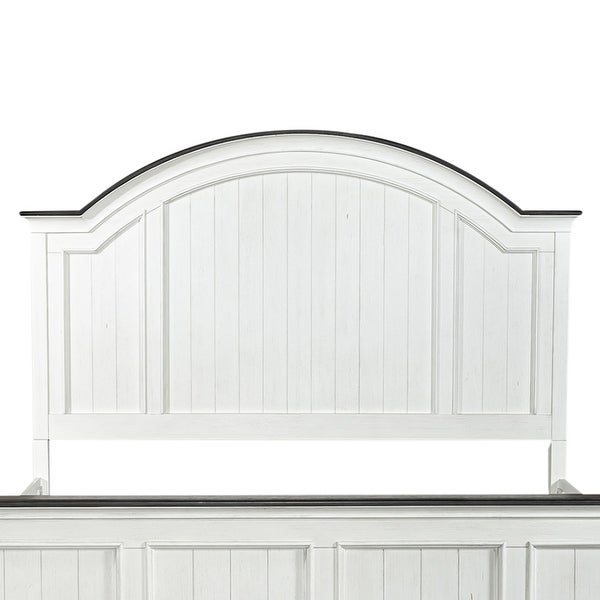 Allyson Park Wirebrushed White Charcoal King Arched Panel Headboard - - 36116008