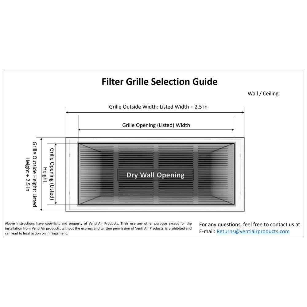 Venti Air 10 in. x 10 in. Square Return Air Filter Grille of Steel in White HFG1010