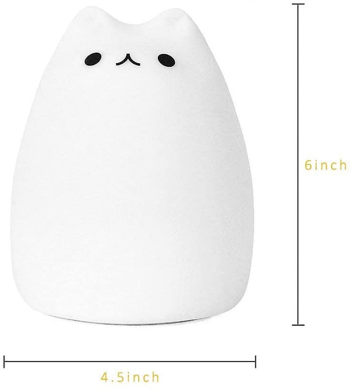 Kitty Night Light，rechargeable Silicone Cute Cat Night Light For Kids Baby Children，7-color Changing Led Cat Lamp Nursery Nightlights For Kids Bedroom