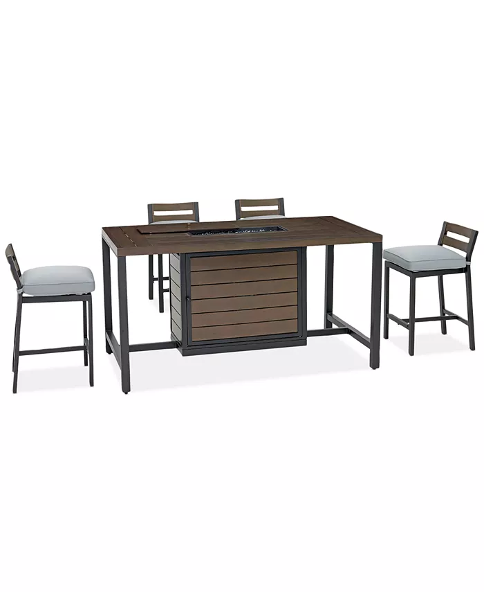 Agio CLOSEOUT! Stockholm 5-Pc. Chat Set (1 Fire Pit and 4 Counter Height Chairs)