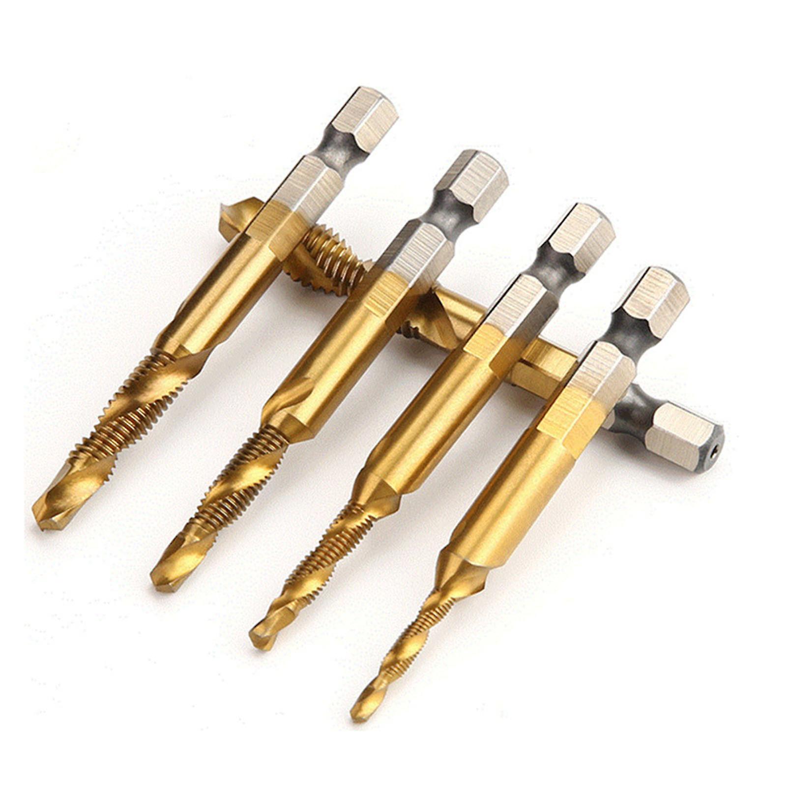 Hexagonal Shank Drilling And Tapping One Compound Wire Tapping Tap Drill Bits High Speed Steel Multifunctional One Compound Tap 6-piece Set 4341 Tap S