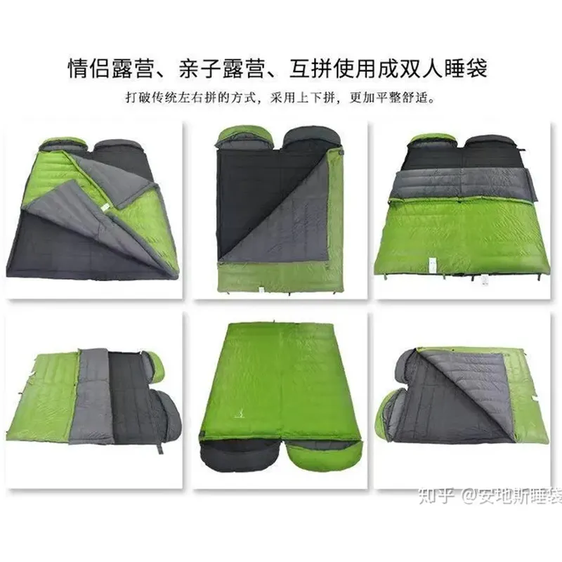 Waterproof Synthetic Fiber filled Envelop Style Camping Sleeping Bag envelop style camping puffy sleeping bag