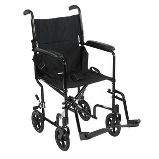 Drive Medical Lightweight Transport Wheelchair in Black with 17 in. Seat atc17-bk