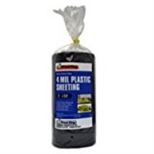 Frost King P350BW Extra Heavy-Duty Polyethylene Sheeting, 50 ft L, 3 ft W, 4 mil Thick, Black