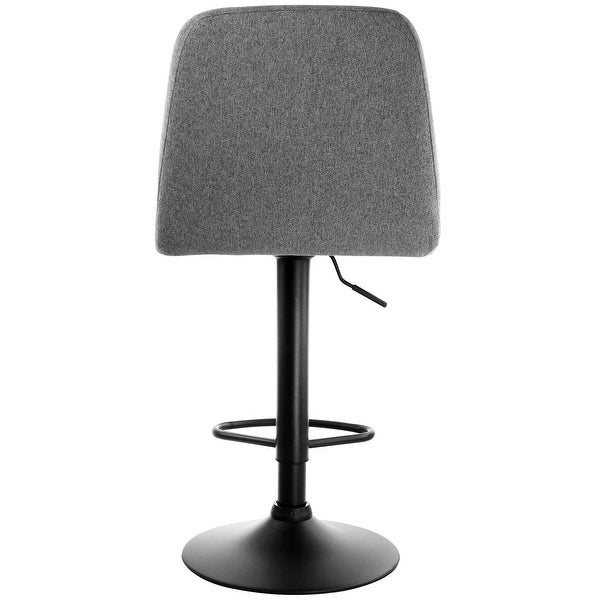 Elama 2 Piece Adjustable Fabric Bar Stool in Gray with Black Base