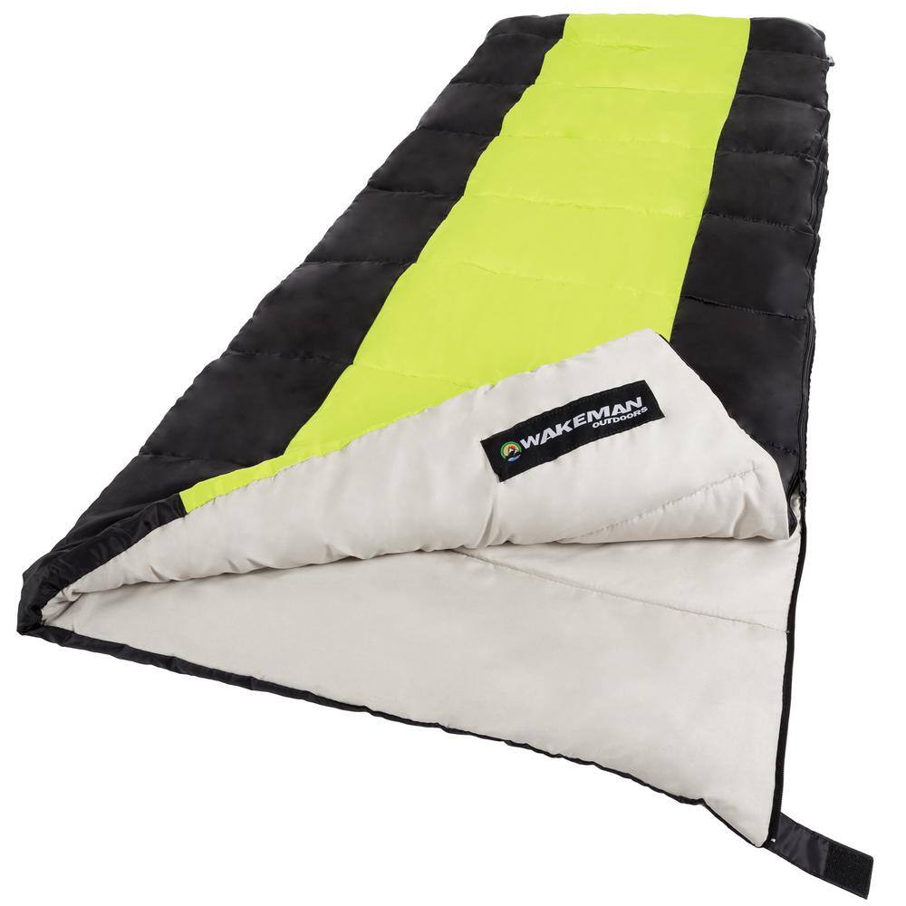 Pure Garden 2-Season Otter Tail Sleeping Bag with Carrying Bag in Neon Green W470015