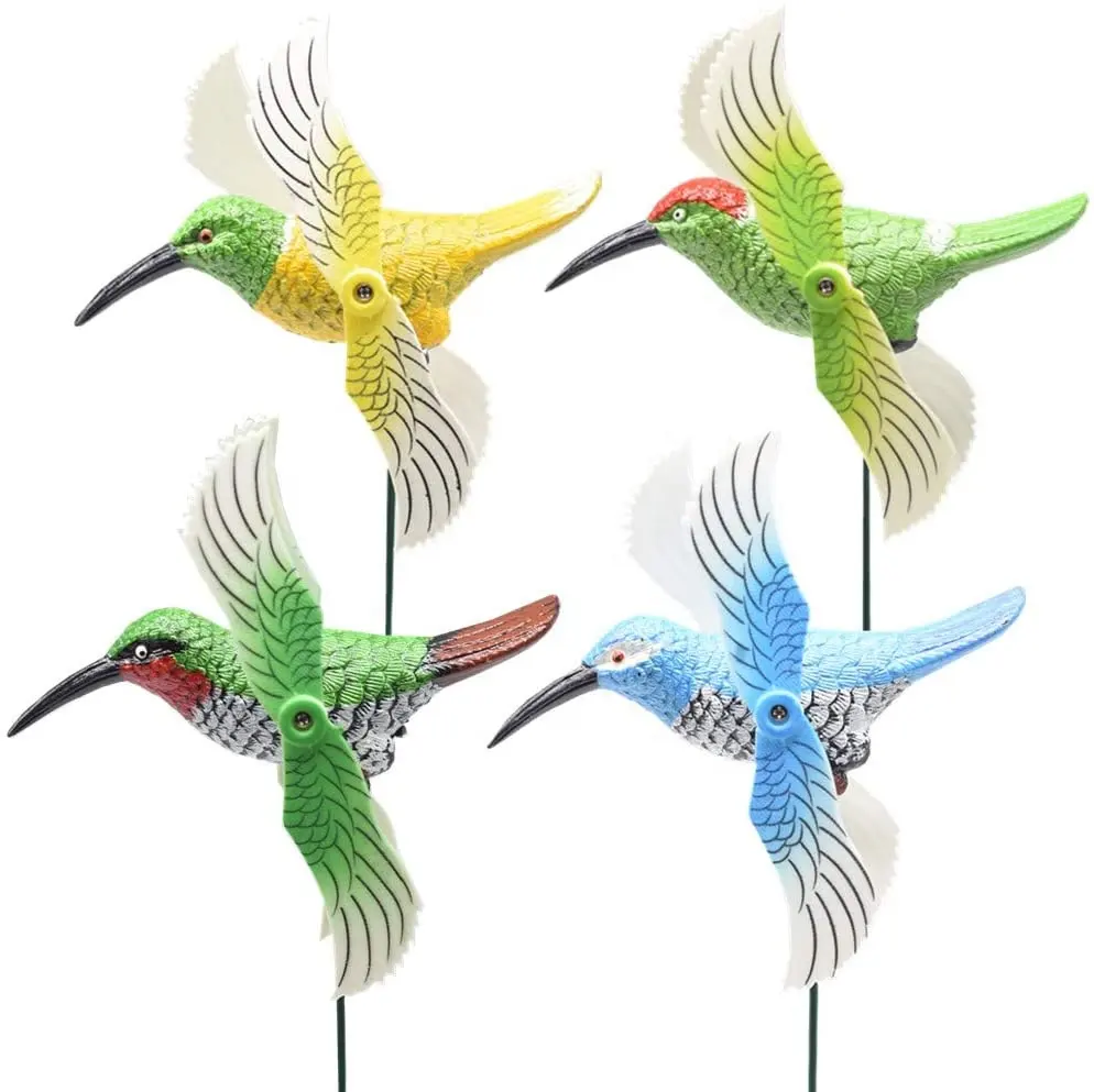 Outdoor supplies kid's toy garden ornament plastic wind spinner bird windmill stick