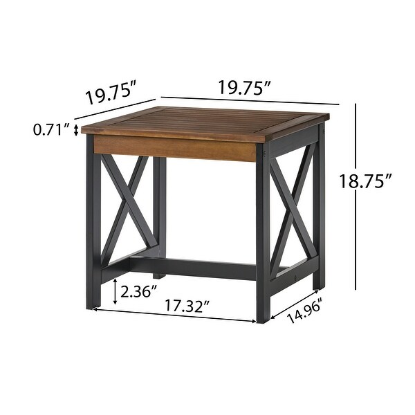 Outdoor Two Toned Finished End Table with Contrasted Legs