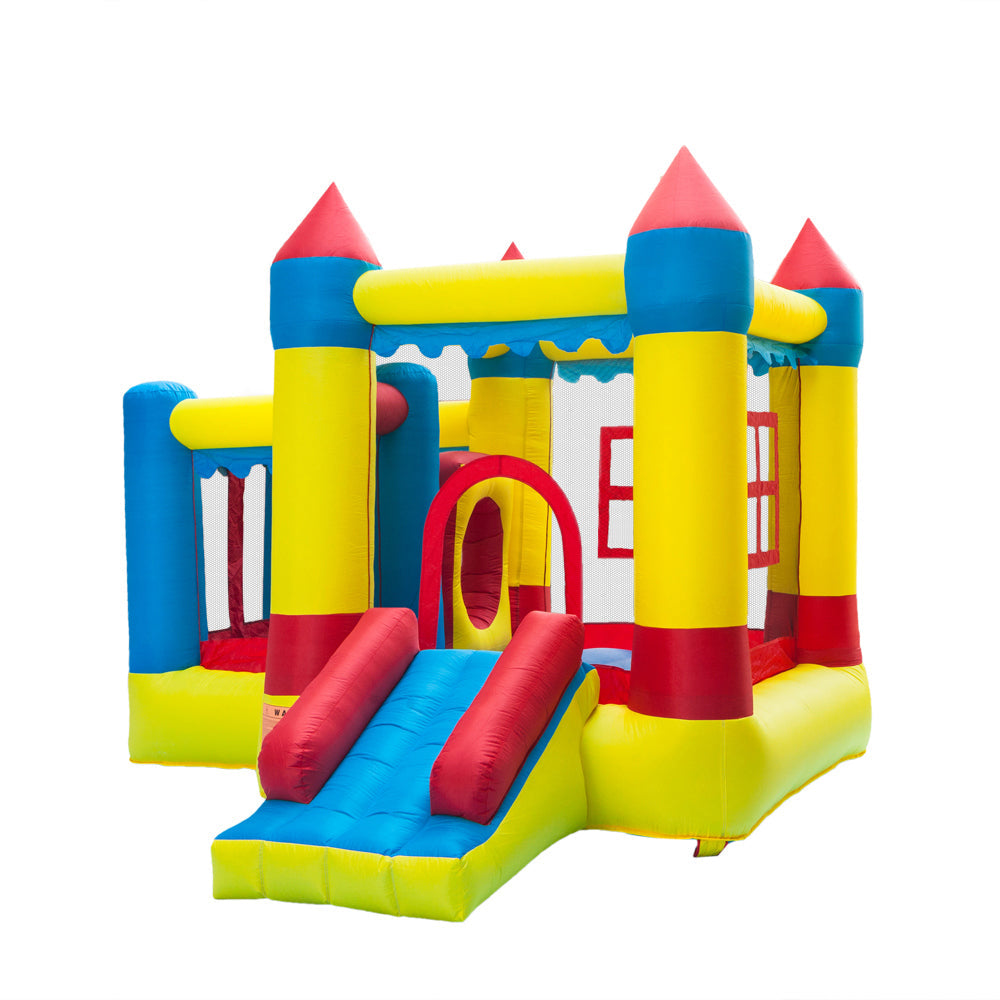 Summer children's inflatable bounce house, 420D thick Oxford cloth bouncy castle, with blower, suitable for children to play