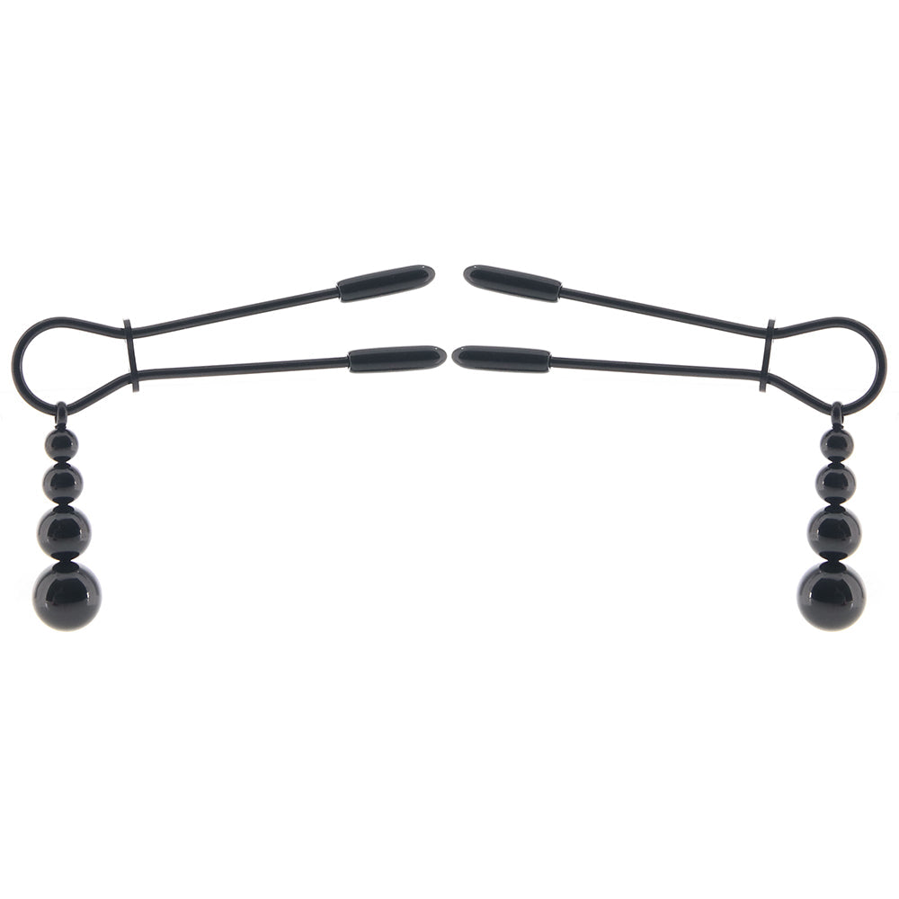 Selopa Beaded Nipple Clamps in Black Chrome