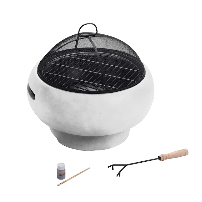 Teamson Home HR17501AB 20.87-in W Light Grey Magnesium Oxide Wood-Burning Fire Pit