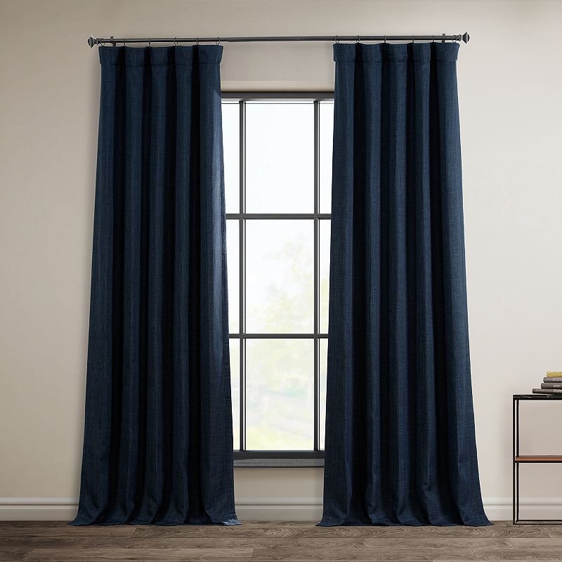 EFF Faux Linen Blackout Window Curtain