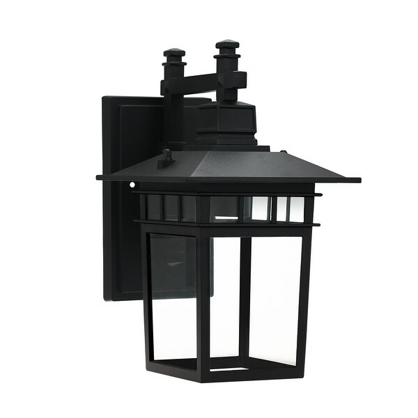 1-Light Black Outdoor Wall Lantern Sconce with Clear Glass - 10.83 in. Shopping - The Best Deals on Outdoor Wall Lanterns | 41728228