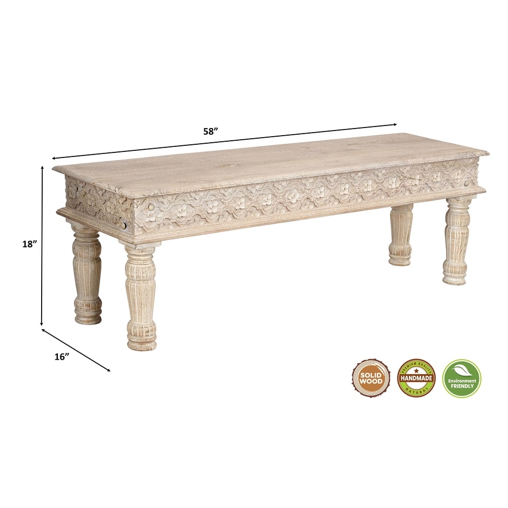 Milton Carved Dining Bench