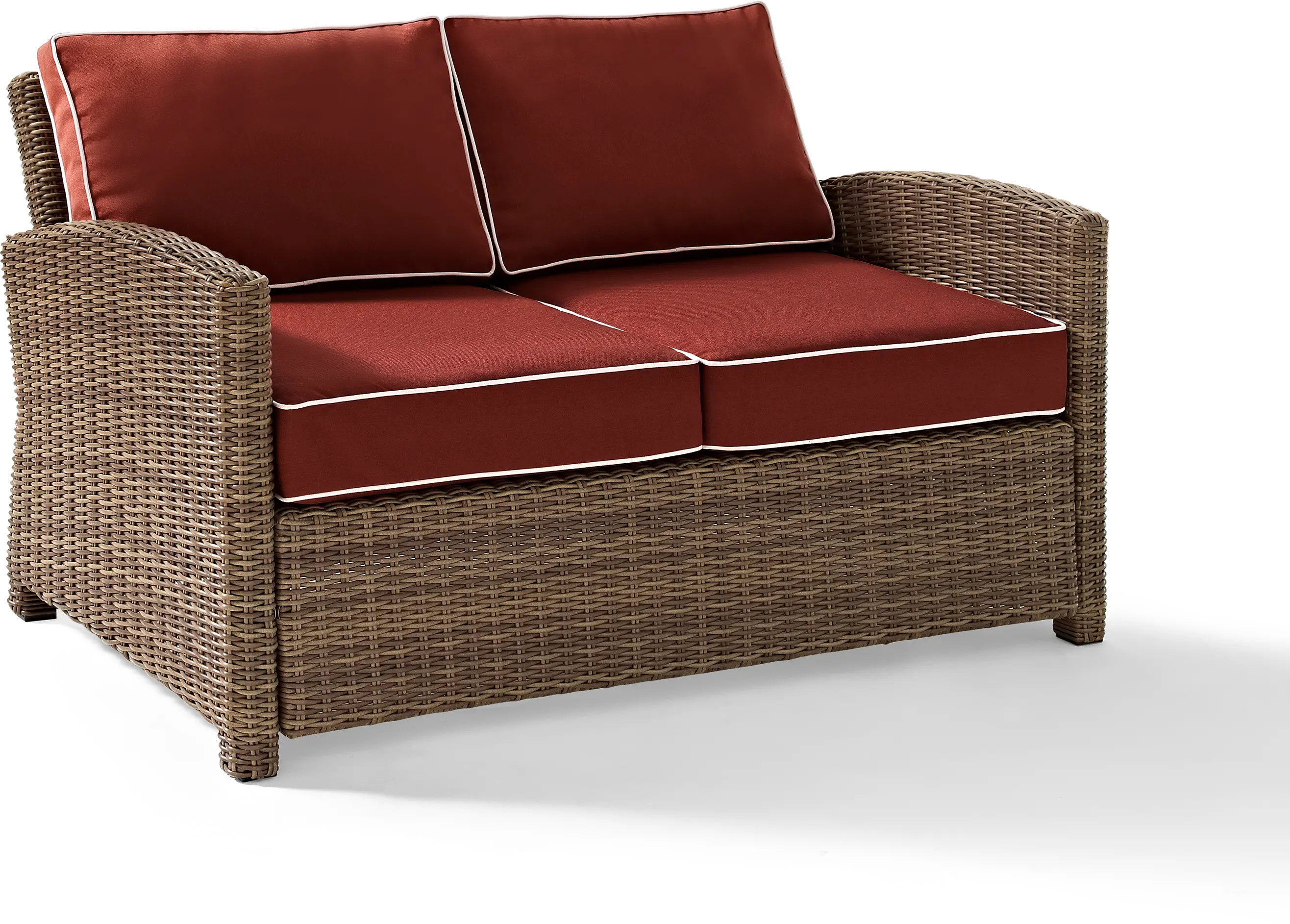 Bradenton Sangria and Wicker Patio Loveseat