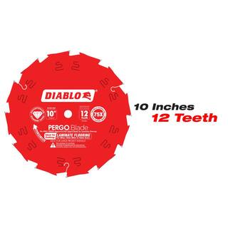 DIABLO 10 in. x 12-Tooth and 12 in. x 16-Tooth (PCD) Laminate Flooring PERGOBlade Circular Saw Blades (2-Blades) D10121216LF2GS