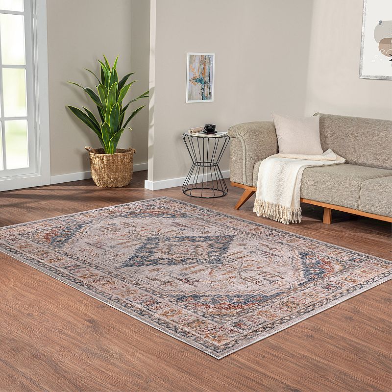 Madison Park Audrey Vintage Medallion Woven Area Rug