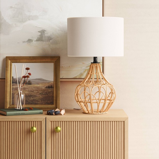 Boho Rattan Table Lamp Brown