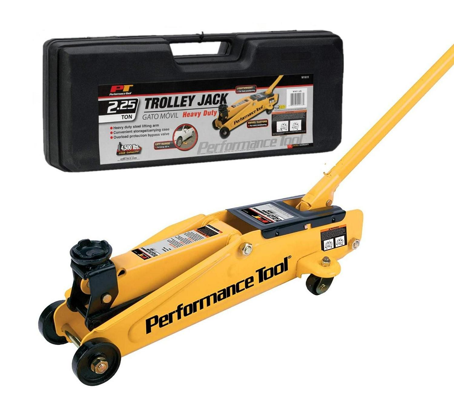 Performance Tool W1611 2.25-Ton 4500 lbs Trolley Jack with Storage/Carrying Case