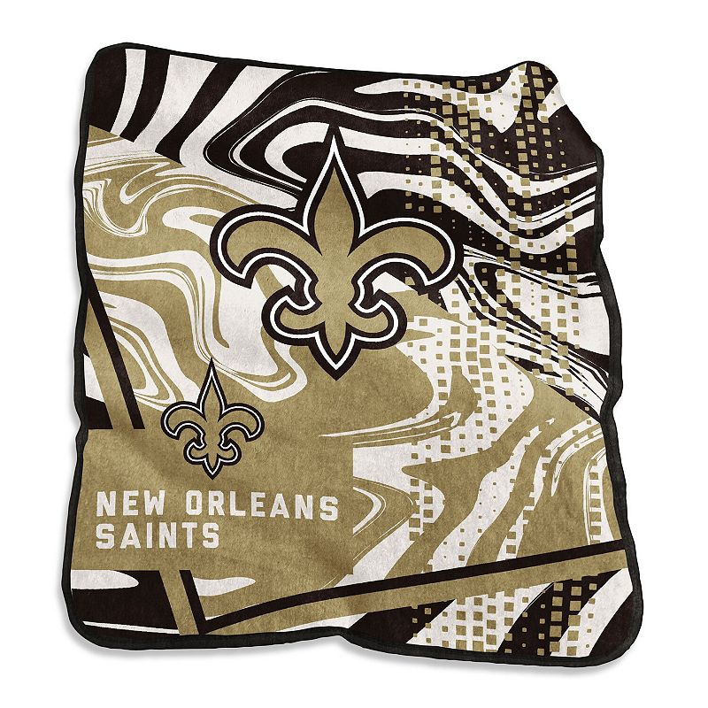 New Orleans Saints 50 x 60 Swirl Raschel Throw Blanket