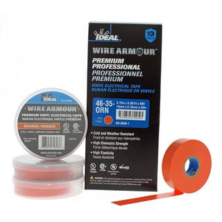 IDEAL Wire Armour 34 in. x 66 ft. Premium Vinyl Tape Orange (10-Pack) 46-35-ORN-10PK