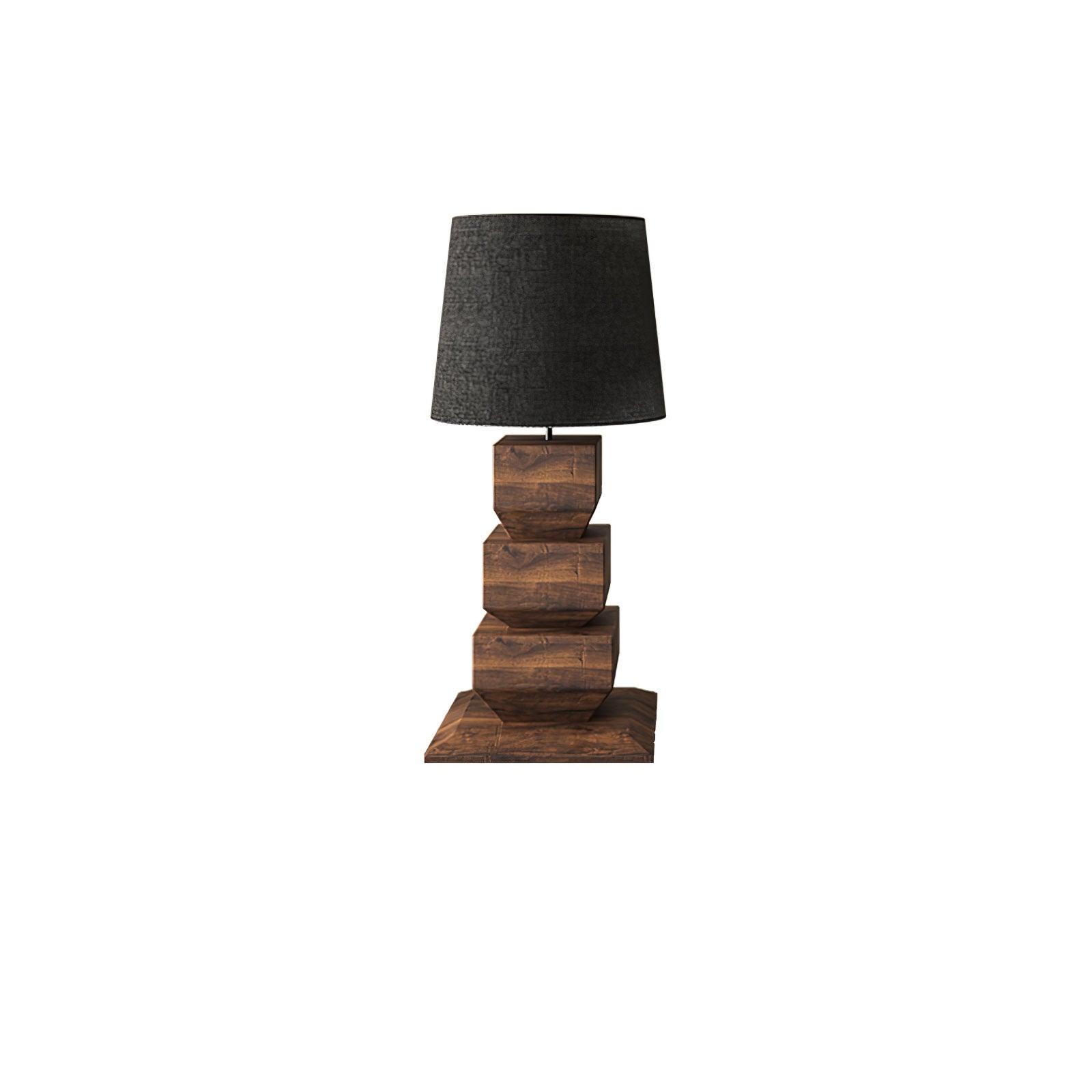 Stacked Wooden Table Lamp