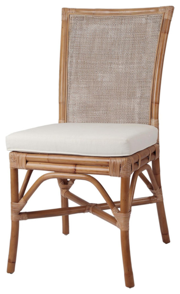 Tatum Rattan Side Chair  Canary Brown   Tropical   Dining Chairs   by VirVentures  Houzz