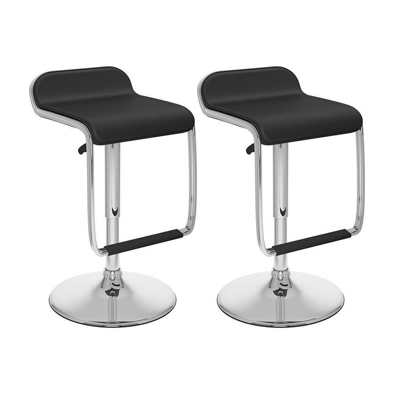 CorLiving Adjustable Bar Stool with Footrest Leatherette， set of 2