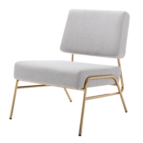 Elegant Design Armless Accent Chair with Golden Metal Frame