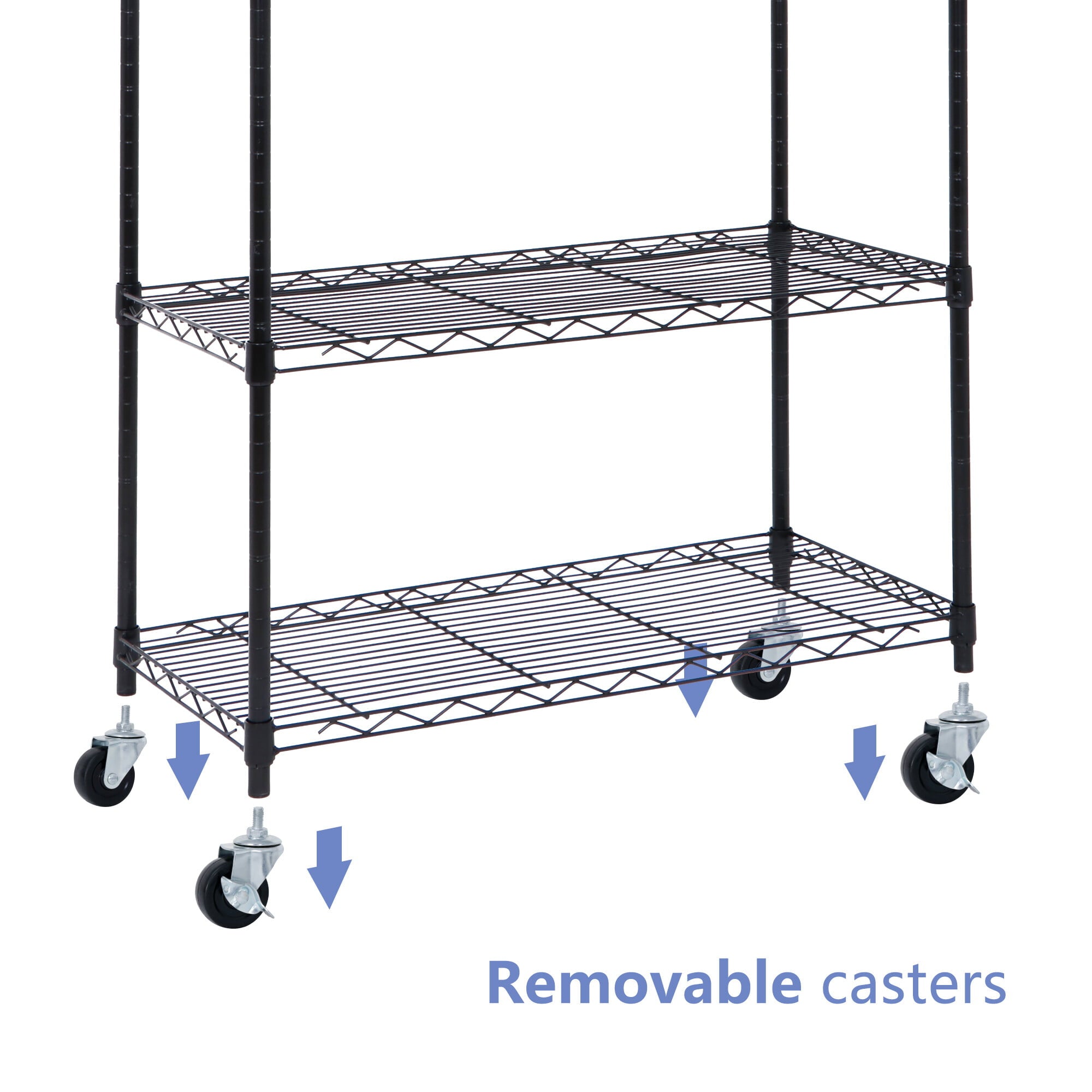 ZenSports 5-Tier Mobile Storage Rack 300LBS Steel Wire Shelving Unit W/Wheels for Kitchen Garage