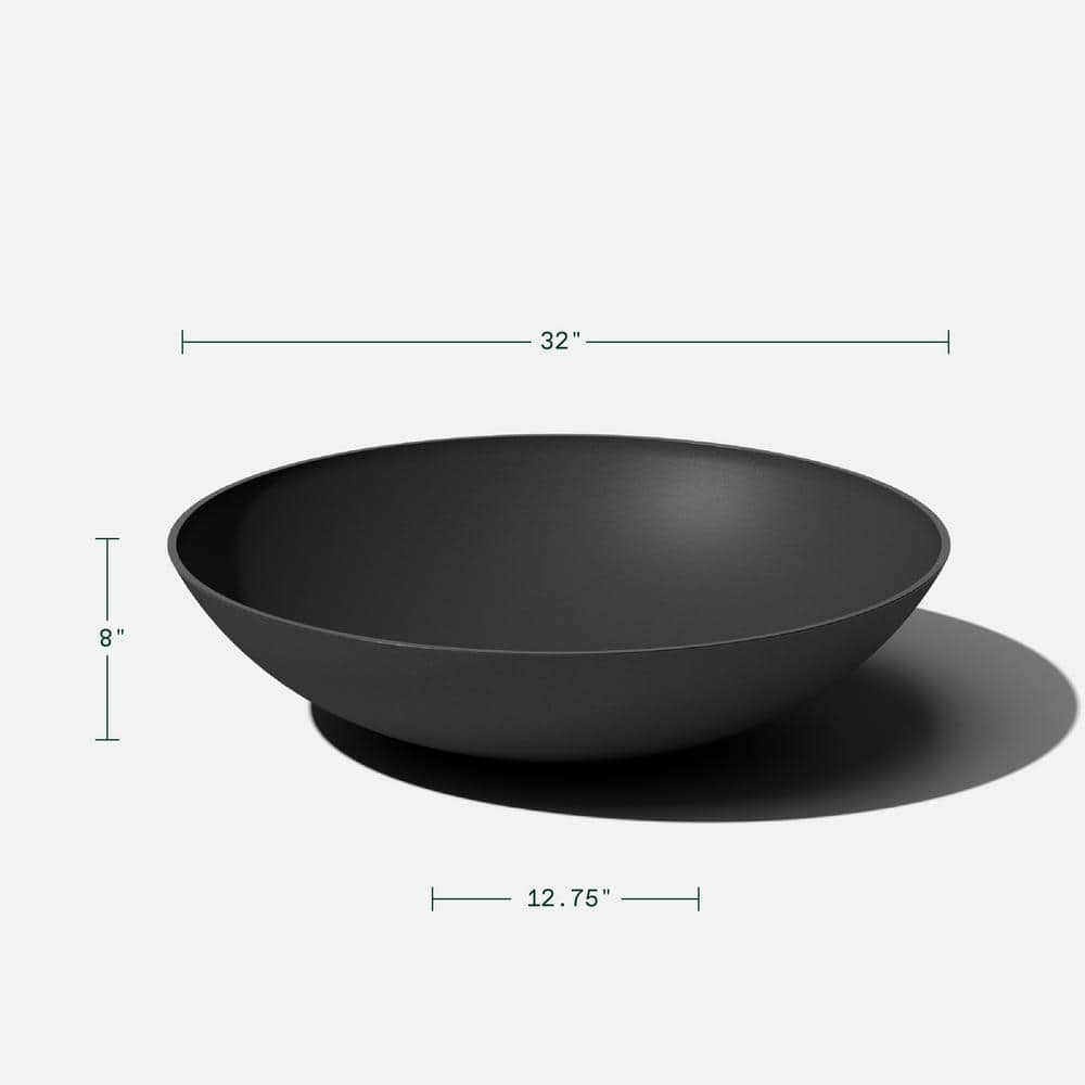 Veradek Lane Bowl 32 in. Black Plastic Round Planter (2-Pack) LBV32B-2PK