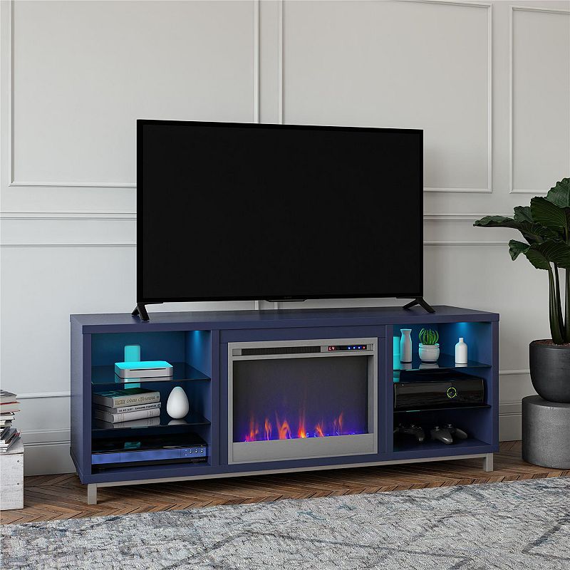 Ameriwood Home Lumina Deluxe Fireplace TV Stand