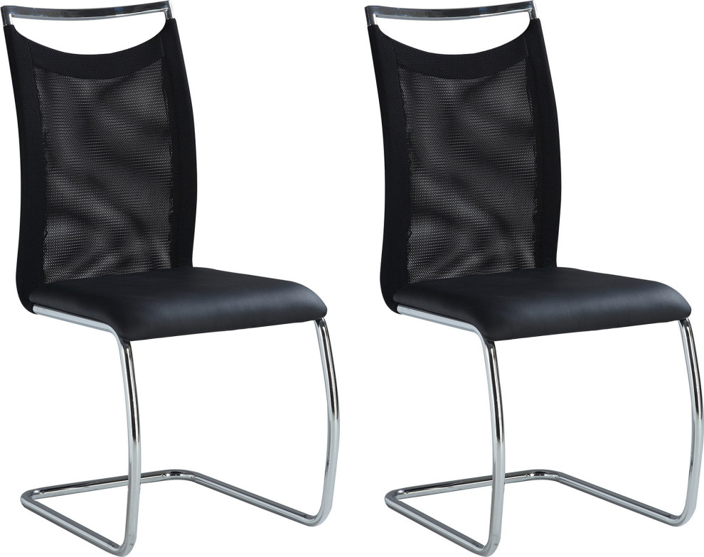 Meshed Back Cantilever Side Chair (Set of 2)   Contemporary   Dining Chairs   by HedgeApple  Houzz