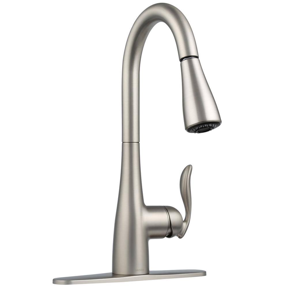 MOEN Arbor Single-Handle Pull-Down Sprayer Kitchen Faucet with Power Boost in Spot Resist Stainless 7594SRS