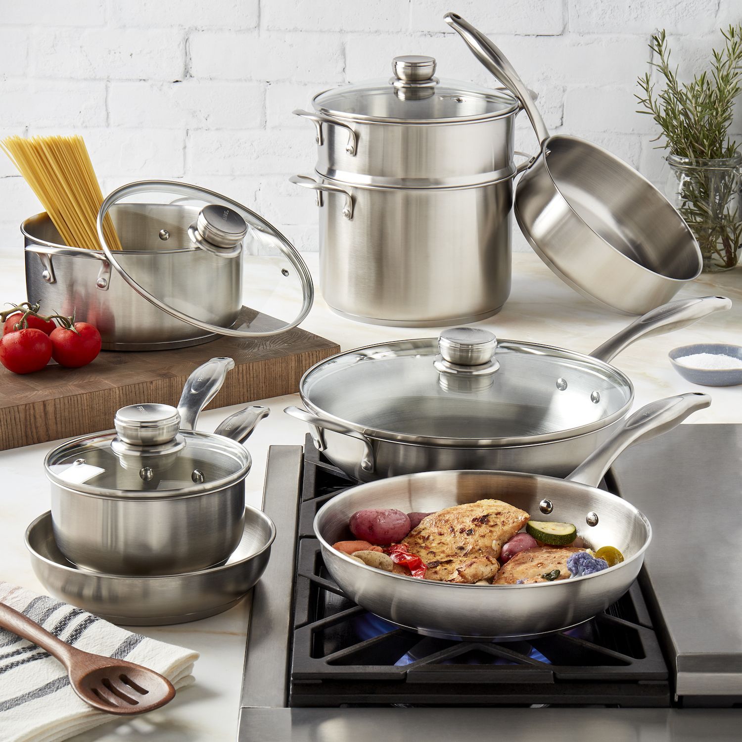 Frigidaire 12-pc. Stainless Steel Cookware Set