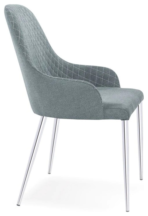 Sandro Dining Chair  Light Gray Color Soft Fabric Seat  Chrome Legs   Midcentury   Dining Chairs   by Rustic Home Furniture Deco  Houzz