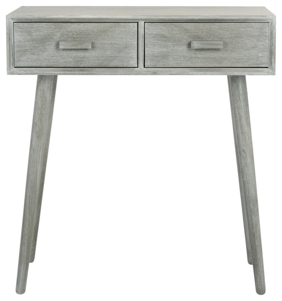 Cleo 2 Drawer Console Slate Grey   Midcentury   Console Tables   by AED Luxury Home Decor  Houzz