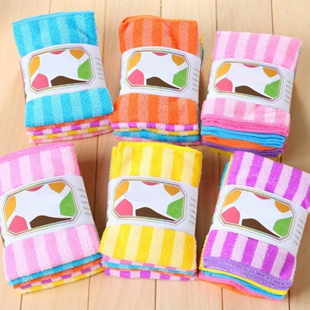 HEVIRGO 5Pc Kitchen Washcloths for Dishes Plaid Pattern Cotton Fast Drying Cleaning Dish Towels for Home， Random Color