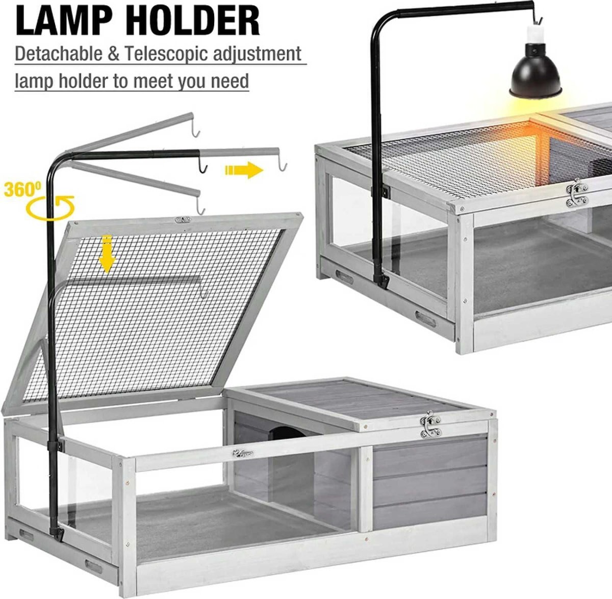 Aivituvin Wooden Tortoise and Reptile Habitat Cage