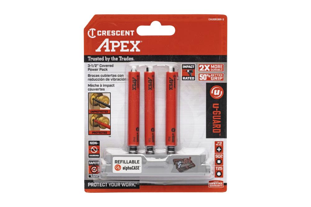 3 Pc u-GUARD™ Covered Power Impact Bit Set