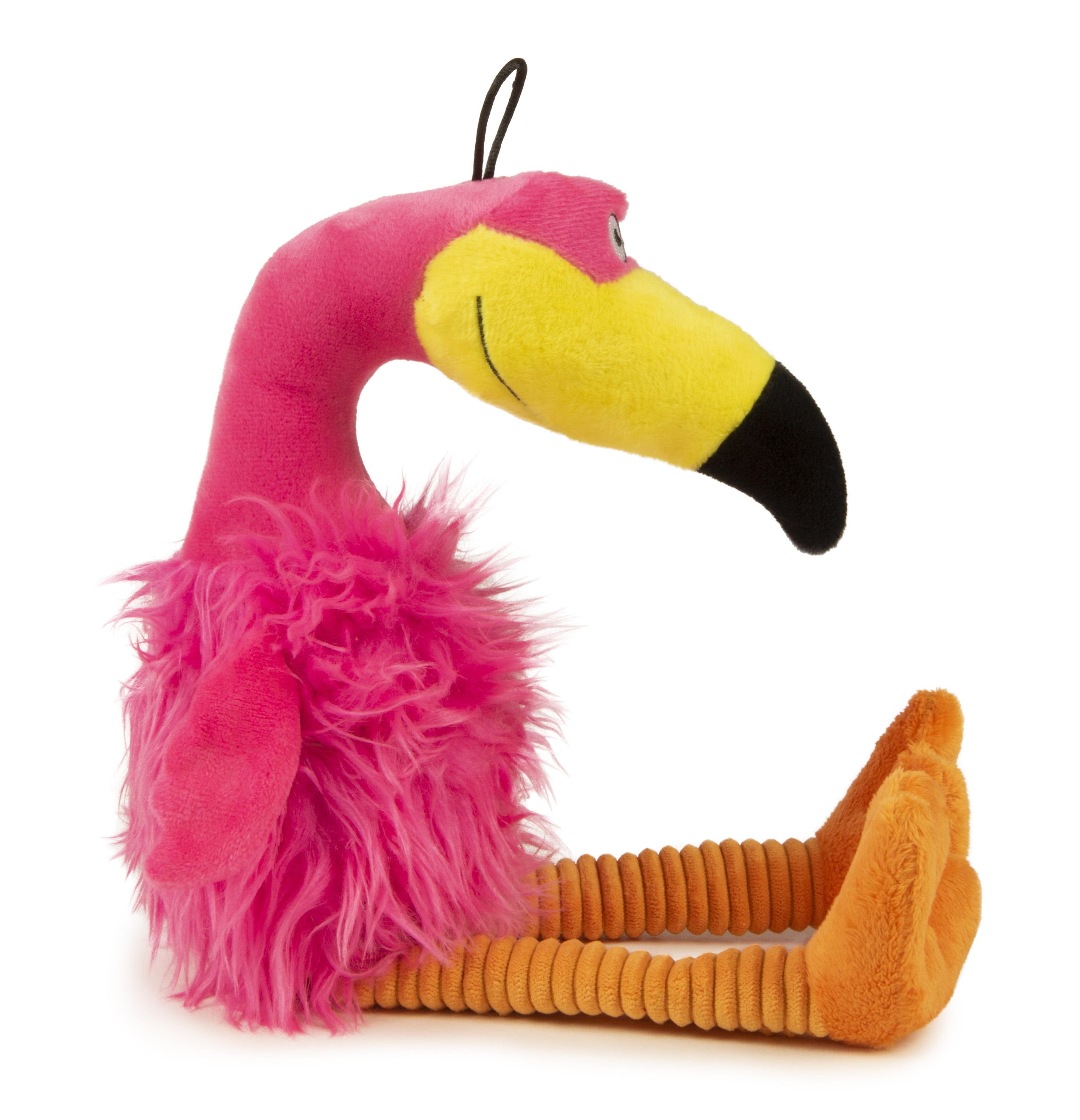 TrustyPup Flamingo Dog Toy with Soft Chew Resistant Plush， Large