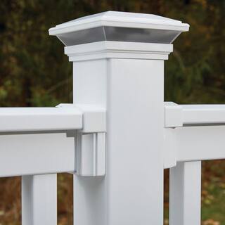 Veranda 4 in. x 4 in. White Vinyl Solar Post Cap 73013136