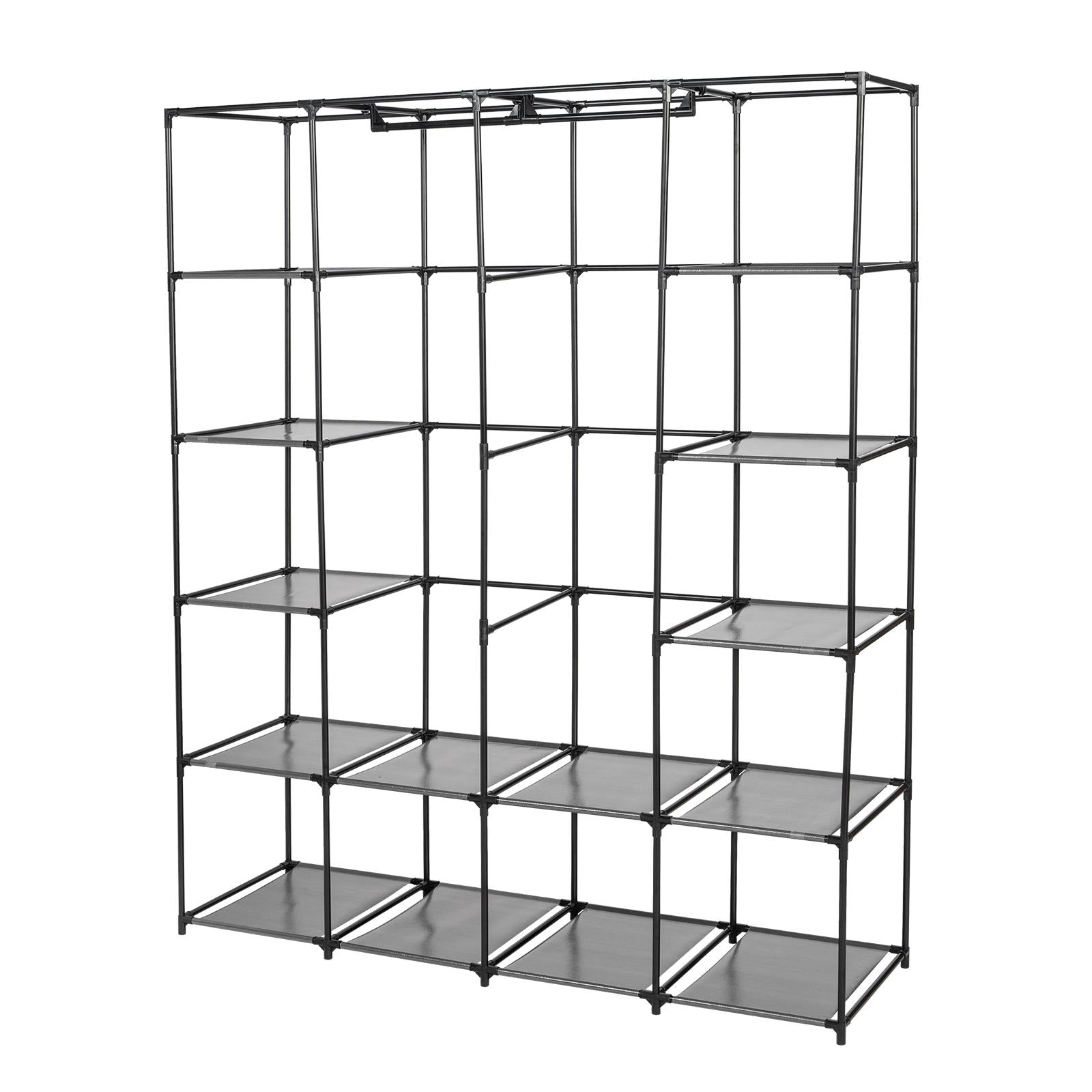 Ktaxon Non-Woven Fabric Portable Closet Organizer Storage with 14 Shelves,Gray