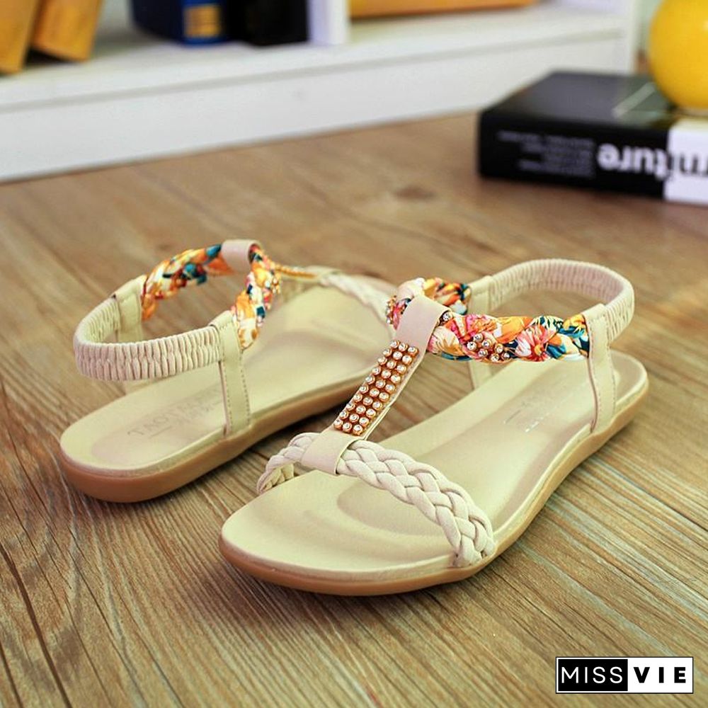 Women Summer Fashion Beach Sandals Comfortable Flats Sandals