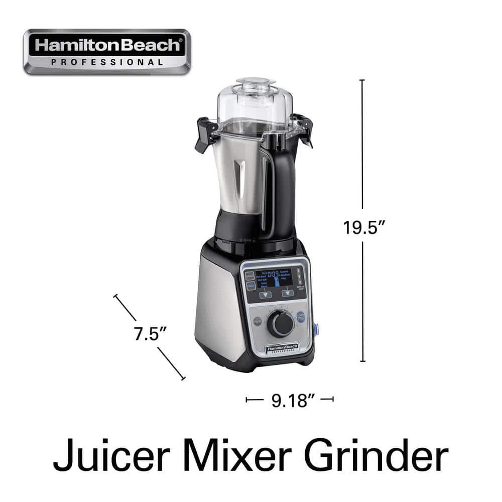 HAMILTON BEACH PROFESSIONAL 52 oz 13Speed Stainless Steel Countertop Blender Juicer Mixer Grinder with 3Stainless Steel Jars