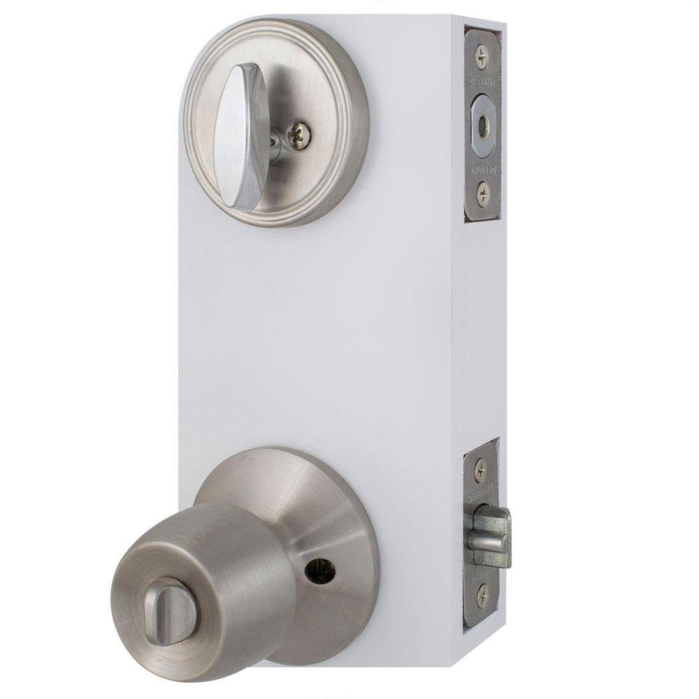 Defiant Brandywine Stainless Steel Keyed Entry Knob and Single Cylinder Deadbolt Combo Pack B86L1B