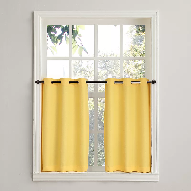 No. 918 Montego Casual Textured Semi-Sheer Grommet Kitchen Curtain Tier Pair